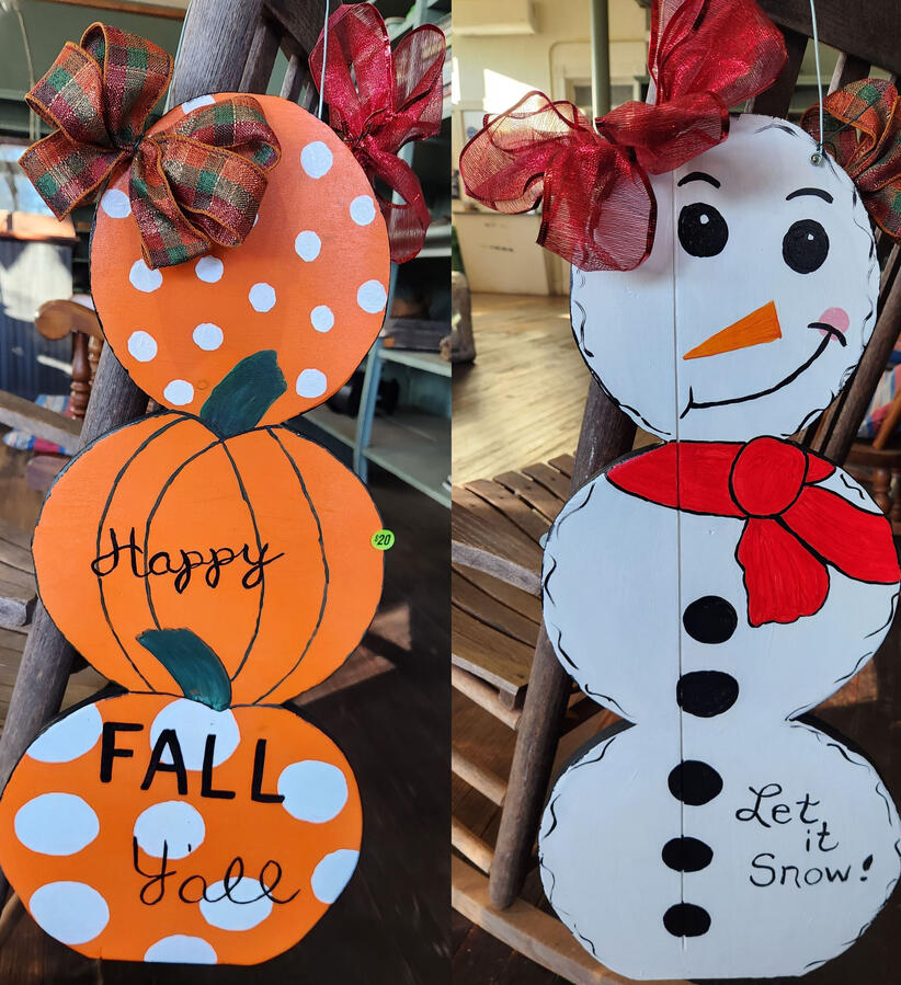 Two Sided-Pumpkins & Snowman